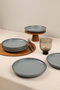Hermia Juego de Fuentes de Porcelana Gris 19x19 cm (6 Piezas) مود19DUS6730P01